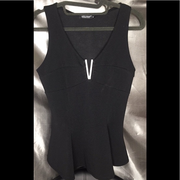 Black peplum top - Picture 1 of 2